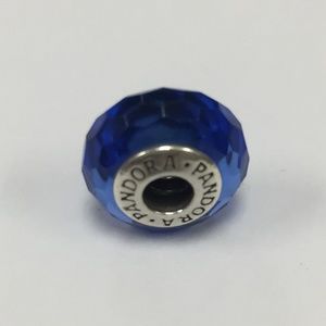 Dark Blue Faceted Murano Glass Charm